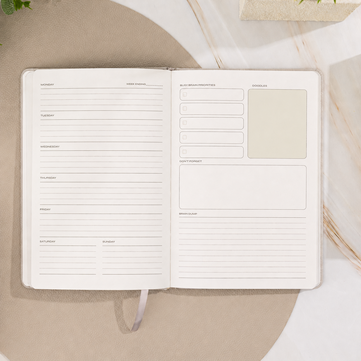 Hark Busy Brain Planner layout